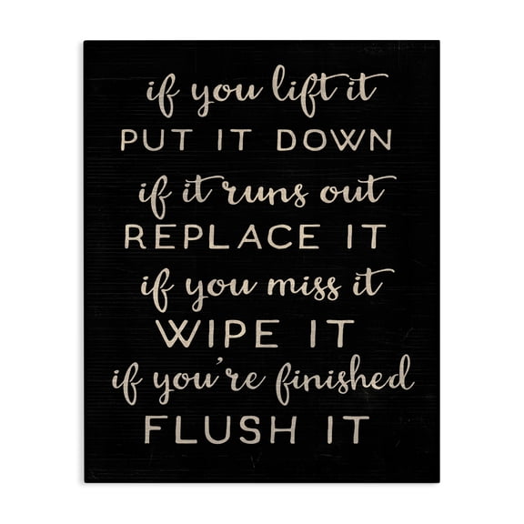 Stupell Industries Shabby Chic Put It Down Bathroom Family Wood Texture Word Design Canvas Art, 16 x 20, by Lil' Rue