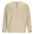 thumbnail image 4 of Fewfanhot Mens Shirts Casual Waffle Pullover Sweater Button Crewneck Textured Knit Henley Sweaters, 4 of 7