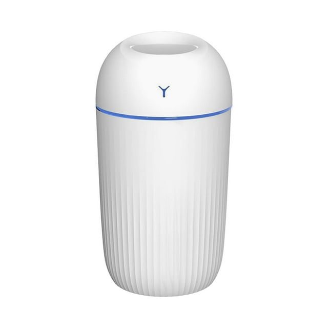 Mini humidificador con luz de colores para coche, ideal para viajes, mostrador y oficina. Blanco