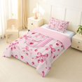 thumbnail image 2 of Manfei Girly Cherry Bow Design Twin Comforter Sets For Girls,Letter J Alphabet Initial Bedding Set,Pink Reversible,2-Piece, 2 of 7
