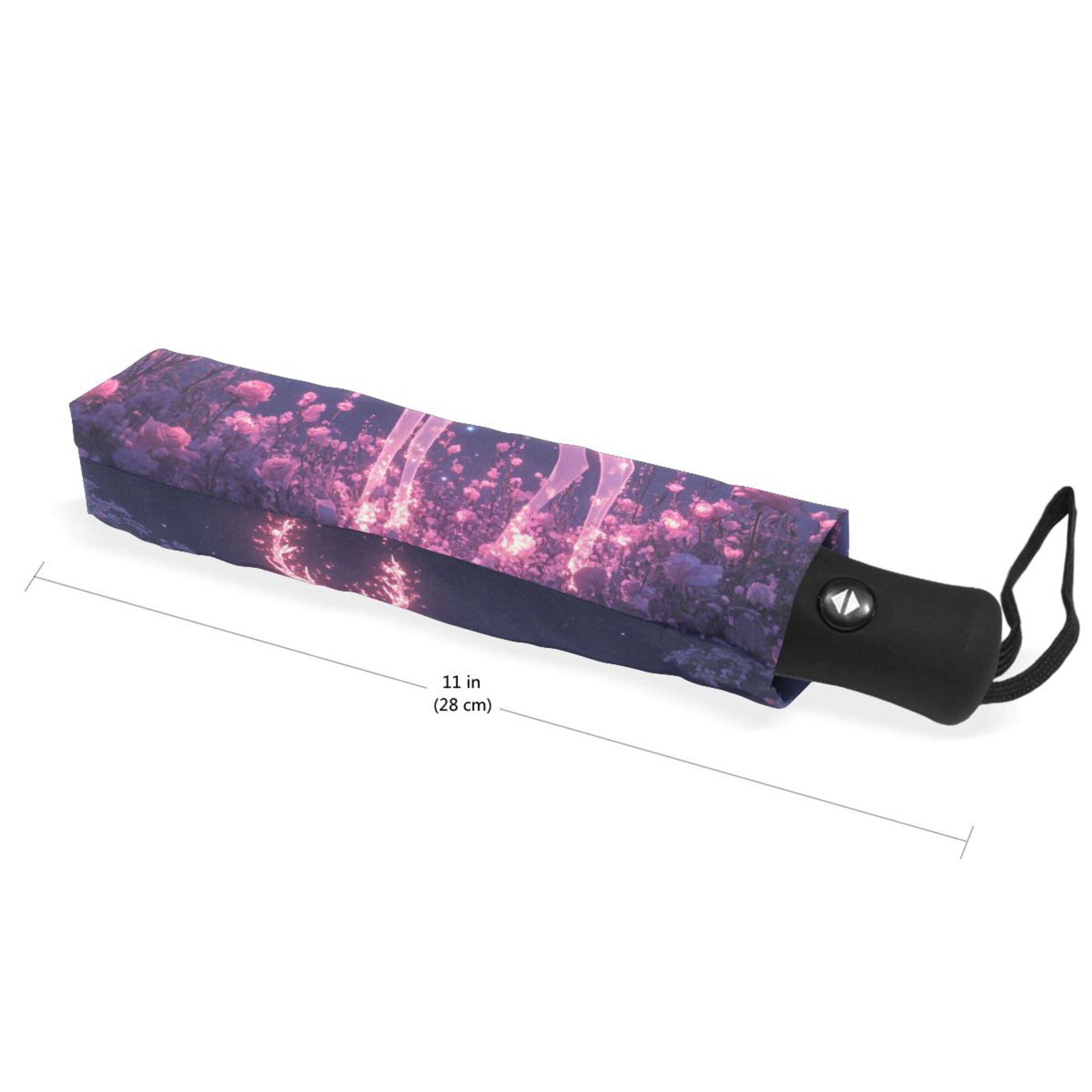 YAZAOO One-Touch Auto Open Close Rain Umbrella With Creative Glowing Deer in Magical Forest Pattern
