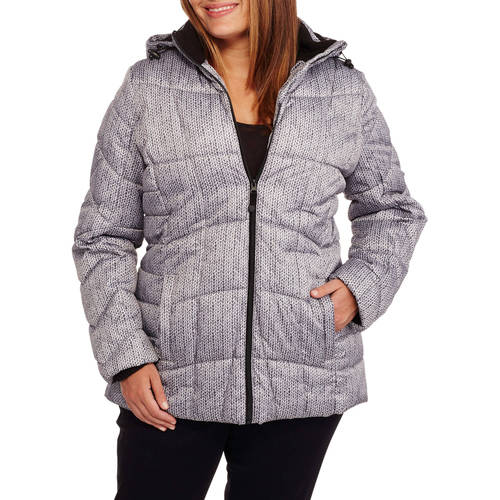 Women's Plus-Size Hooded Puffer Jacket Coat - image 1 of 2