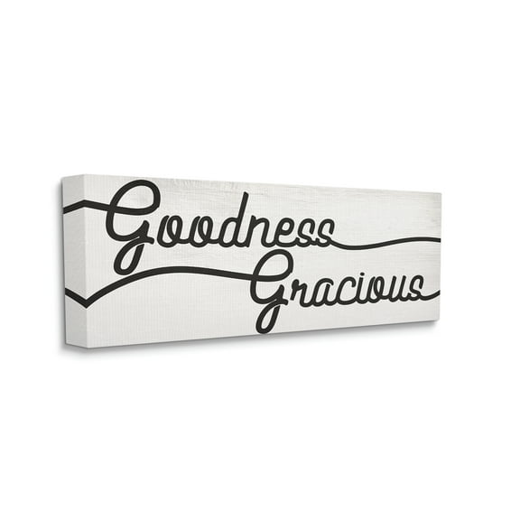Stupell Industries Bold Goodness Gracious Phrase Minimal Family Text Typography Painting Gallery Wrapped Canvas Print Wall Art, 10 x 24