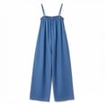 thumbnail image 4 of Iyufng Casual Jumpsuits for Women Spaghetti Straps Wide Leg Denim Jumpsuit, 4 of 5
