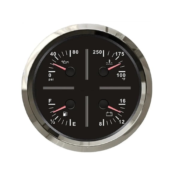 110mm 4 In 1 Gauge Fuel Level 12V Voltmeter Water Temp. Oil Pressure With Backlight ,Universal Compatibility
