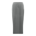 thumbnail image 5 of Ediodpoh Womens Skirt Women's High Waist Solid Color Casual Drawstring Side Slit Skater Skirt with Pockets Stretchy Comfortable A Line Grey L, 5 of 7