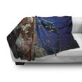thumbnail image 3 of Diver Soft Flannel Fleece Throw Blanket, Underwater Shot of Tropical Fish and Coral Reef Sea Plantation in the Red Sea, Cozy Plush for Indoor and Outdoor Use, 70" x 90", Multicolor, by Ambesonne, 3 of 6