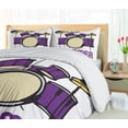 thumbnail image 5 of Ambesonne Drums Duvet Cover Sets, Drummer Wording Graphic Image, 2-Queen, Mustard Purple White, 5 of 7