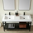 thumbnail image 3 of Ablitas 59.8 in. Rectangular White Composite Granite Stone Console Bathroom Sink, 3 of 6