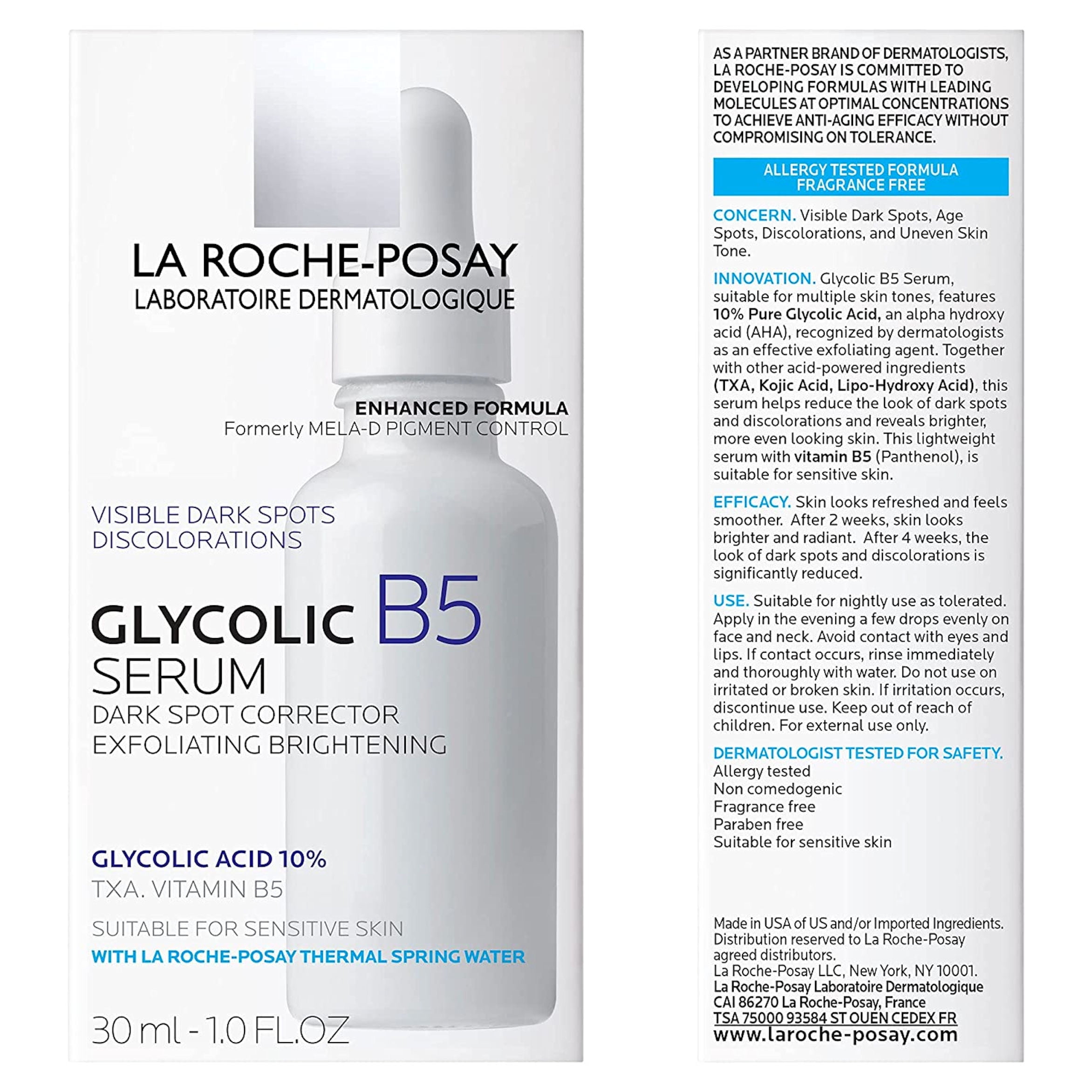 La Roche-Posay Glycolic Serum with Vitamin B5 Dark Spot Corrector 1.0 fl. oz.  (30ml) 
