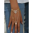 thumbnail image 6 of PISONIC Full Rhinestone Butterfly Link Chain Crystal Finger Bracelet with Ring Bracelet Link with Ring Bracelet Accessories Party for Women, 6 of 6