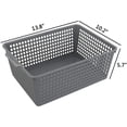 thumbnail image 2 of Grey Plastic Weave Basket, Multipurpose Storage Basket for Organizer, 3 Packs, 2 of 7