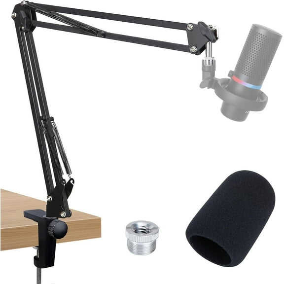 DuoCast Boom Arm - Microphone Stand Compatible with HyperX DuoCast, Mic Arm with Microphone Cover, Improve Sound Quality, Microphone Cover by SUNMON