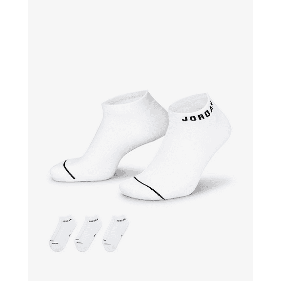 Men's Jordan White/Black Everyday Drive-Fit No-Show Socks - 3 Pairs -