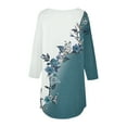 thumbnail image 5 of 3/4 Length Sleeve Womens Tops 2025 Spring Neck Casual Print Tunic T Shirts Three Quarter Length Womens Tops, 5 of 5