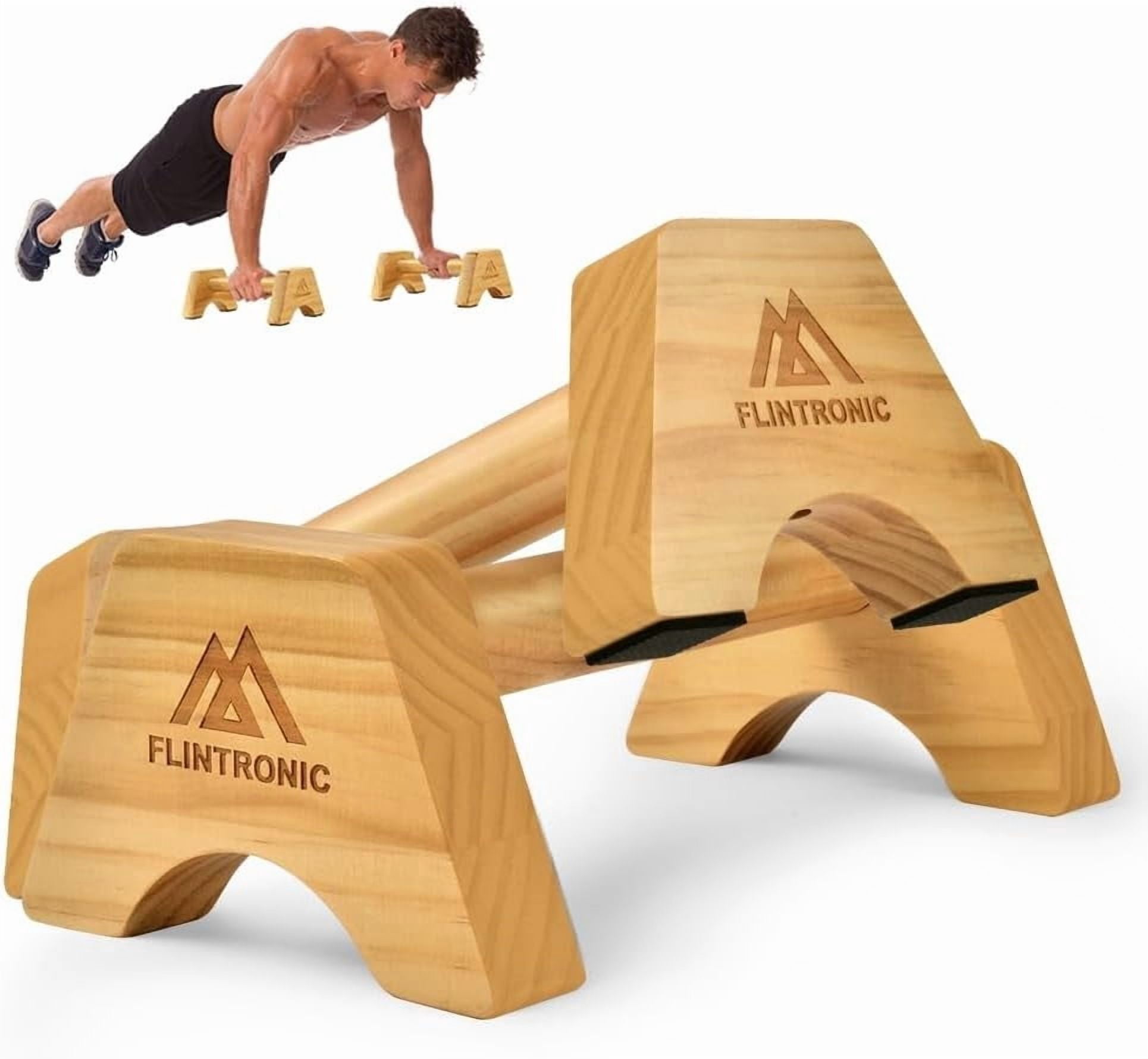 GanFindX, Wooden Parallettes Bars, 600 lbs Heavy Duty, Floor