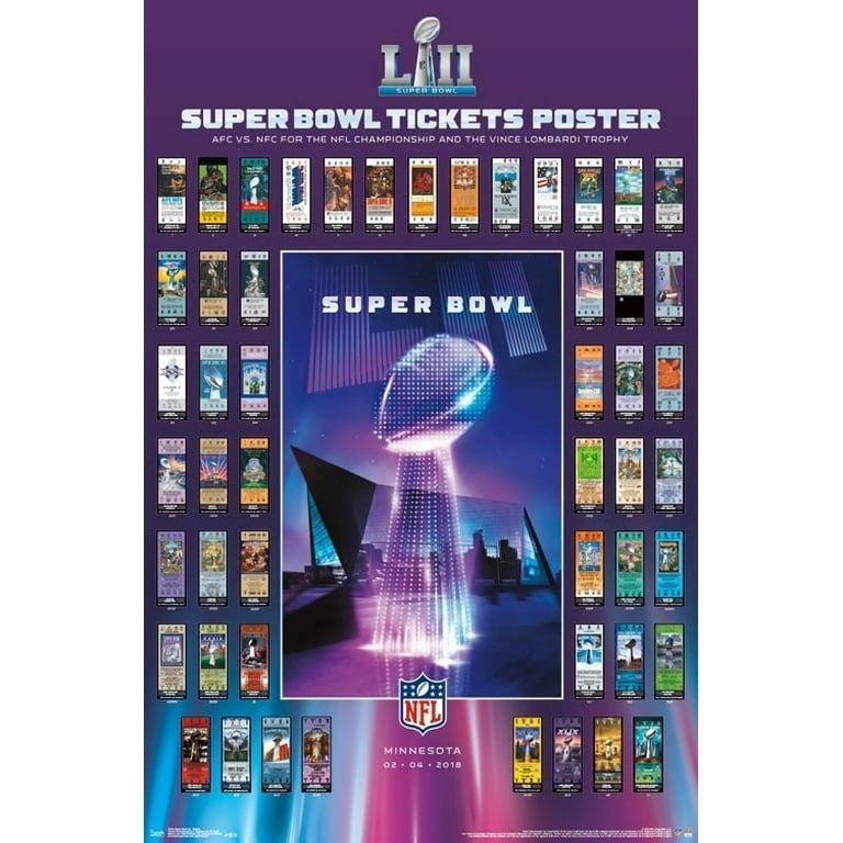 Super Bowl LI Tickets NFL Football Sports Poster 22x34 