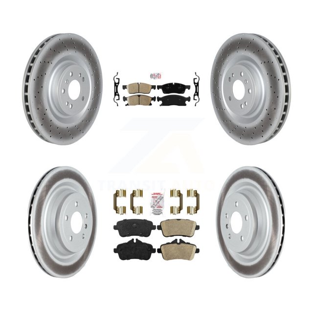 Transit Auto Front Rear Ceramic Pads and Coated Disc Brake Rotors Kit for Car Mercedes-Benz GLS450 ML250 KGA-104773
