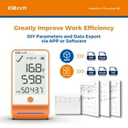 Elitech GSP-6 Bluetooth Data Logger Temperature Humidity with Shadow Data 100000 Points Data Storage Export, Pharmacy Vaccine DDL Calibration Certificate, MAX MIN AVR MKT GSP-6 with dual probe TE/THE