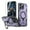Purple, variant on Elehold Magnetic for iPhone 12 / 12 Pro Case 6.1" Compatible with MagSafe,Rotating Foldable Invisible Stand Military Dropproof Rugged Case with Tempered Glass Screen Protector,Black