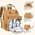 thumbnail image 5 of BabbleRoo Diaper Bag Backpack, Waterproof Travel Bag with Changing Pad, Original Baby Bag, Light Brown, 5 of 10