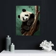 thumbnail image 4 of Nawypu  3 Pieces Cute Animal Canvas Wall Art Panda on Branches Picture Gallery Wrapped for Kids Room Nursery Bathroom Framed Artwork Easy to Hang (12"x16"x3pcs), 4 of 4