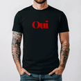 thumbnail image 1 of Oui Slogan Français Paris Mignon T-Shirt Graphique Unisexe P-5TG, 1 of 4
