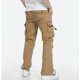 thumbnail image 4 of Pantalones de hombre de longitud completa, color liso, con cordón ajustable, multibolsillos, con ribete en la pierna, de poliéster y algodón., 4 of 5