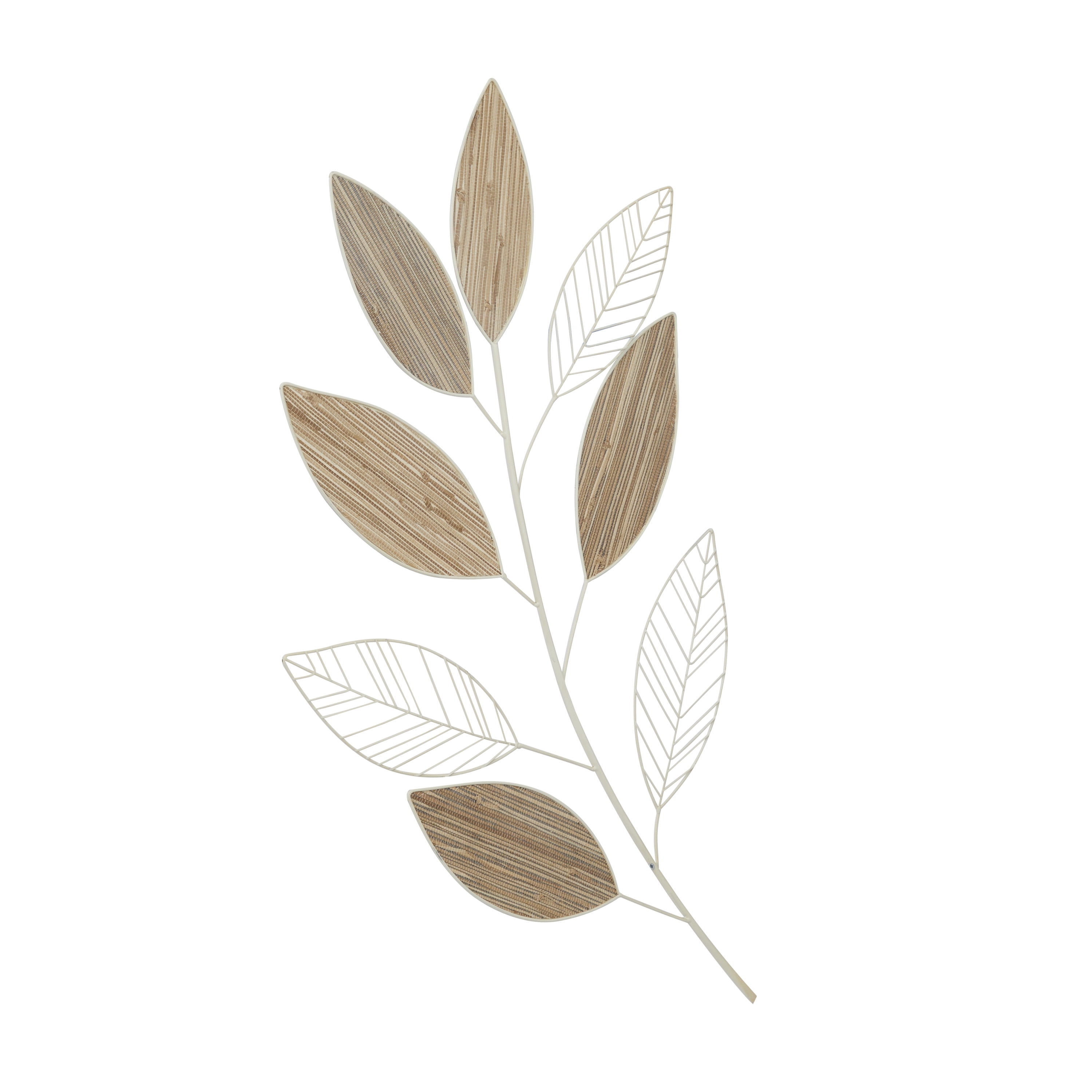 DecMode Brown Metal Leaf Wall Decor