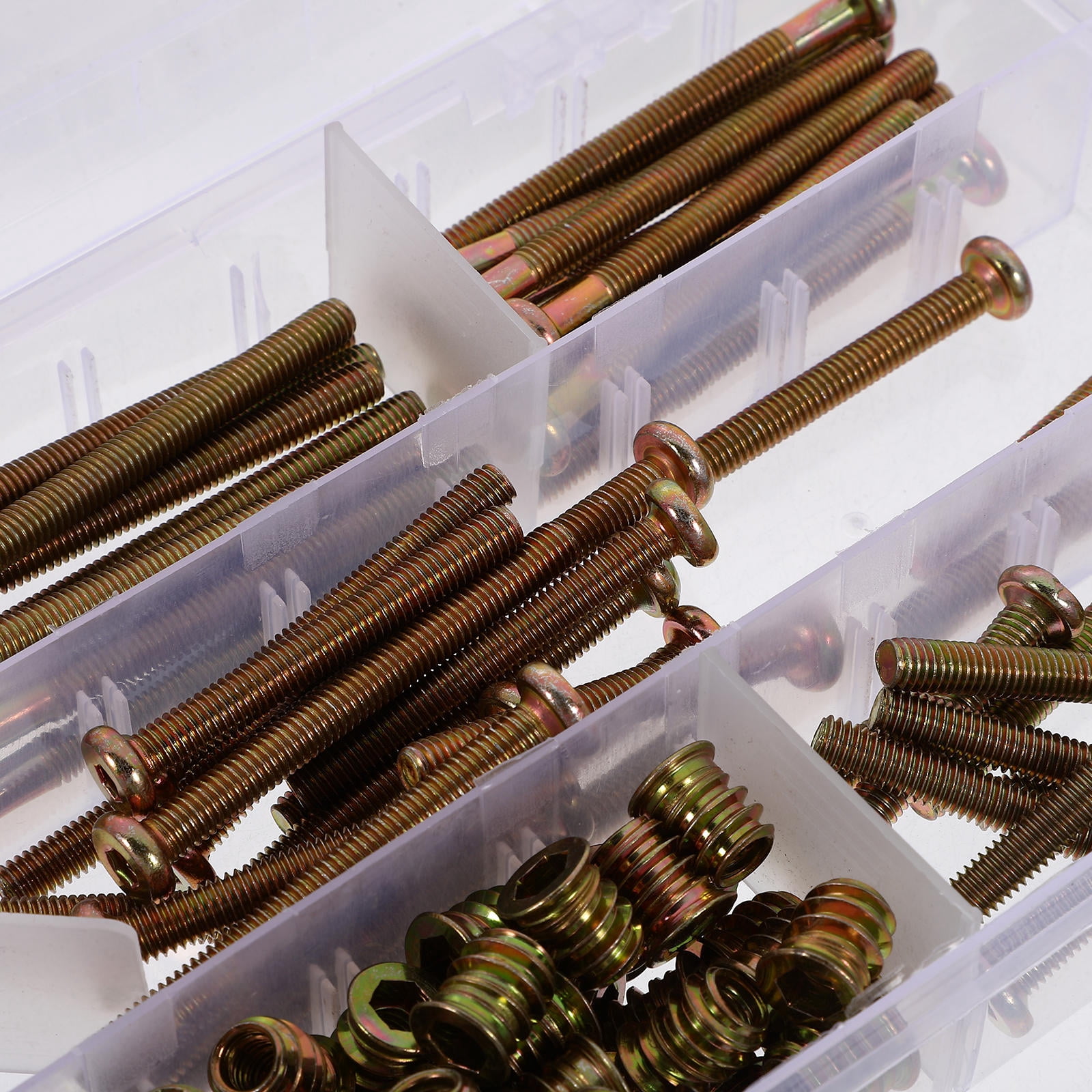 UPOUART Threaded Inserts for Furniture with Fasteners, Carbon Steel Hardware Set for Wood Repair and Assembly