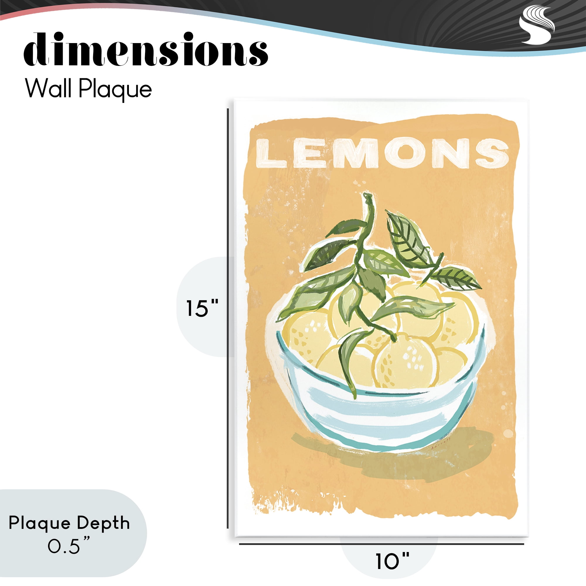 Stupell Industries Lemon Twist Motif Wall Plaque Art, design by Chad Barrett