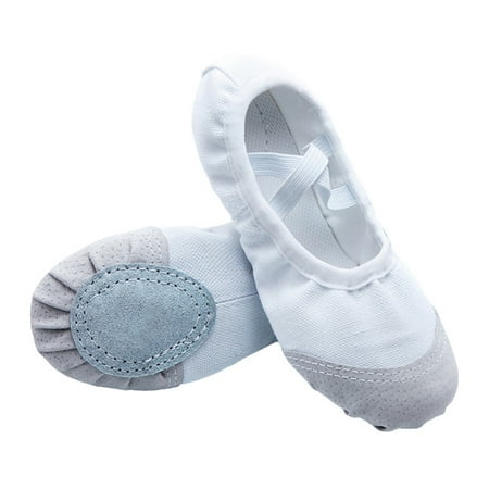 

Up to 60% off! YOHOME Children s Ballet Shoes without Tying Laces Soft Soled Dance White 24