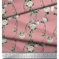 thumbnail image 2 of Soimoi Rayon Fabric Leaves & Peony Floral Printed Fabric 1 Yard 56 Inch Wide, 2 of 3
