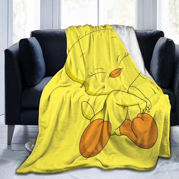 Cartoon Tweety Style-2 Anti-Pilling Soft Warm Flannel Throw Blanket 60"x50" For Sofa Bed Home Blankets