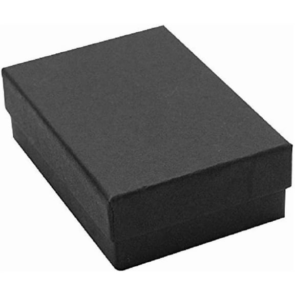 50 Pack Cotton Filled Black Matte Color Jewelry Gift and Retail Boxes Jewelry Pendant Earring Necklace Bracelet Gift Packaging Box 2 1/8" x 1 5/8" x 3/4" Inches Size #11-By RJ Displays