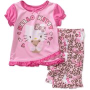 Hello Kitty - Baby Girls' 2-Piece Ruffle Bottom Pajama Set