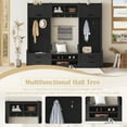 thumbnail image 3 of 78" Hall Tree with 4 Drawers, 4-in-1 Detachable Hallway Coat Rack with Shoe Bench and 7 Hanging Hooks, Multi-Functional Entryway Storage Cabient, for Living Room, Entrance, Black, 3 of 9