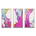 thumbnail image 2 of Designart "Illusions in Fluid II" Abstract Framed Wall Art Set Of 3 - Purple Abstract Frame Canvas Set For Living Room Decor, 2 of 7