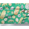 thumbnail image 2 of Soimoi polyester Crepe Fabric Lemon Slice Jar,Cucumber & Ginger Vegetable Decor Fabric Printed Yard 52 Inch Wide, 2 of 3