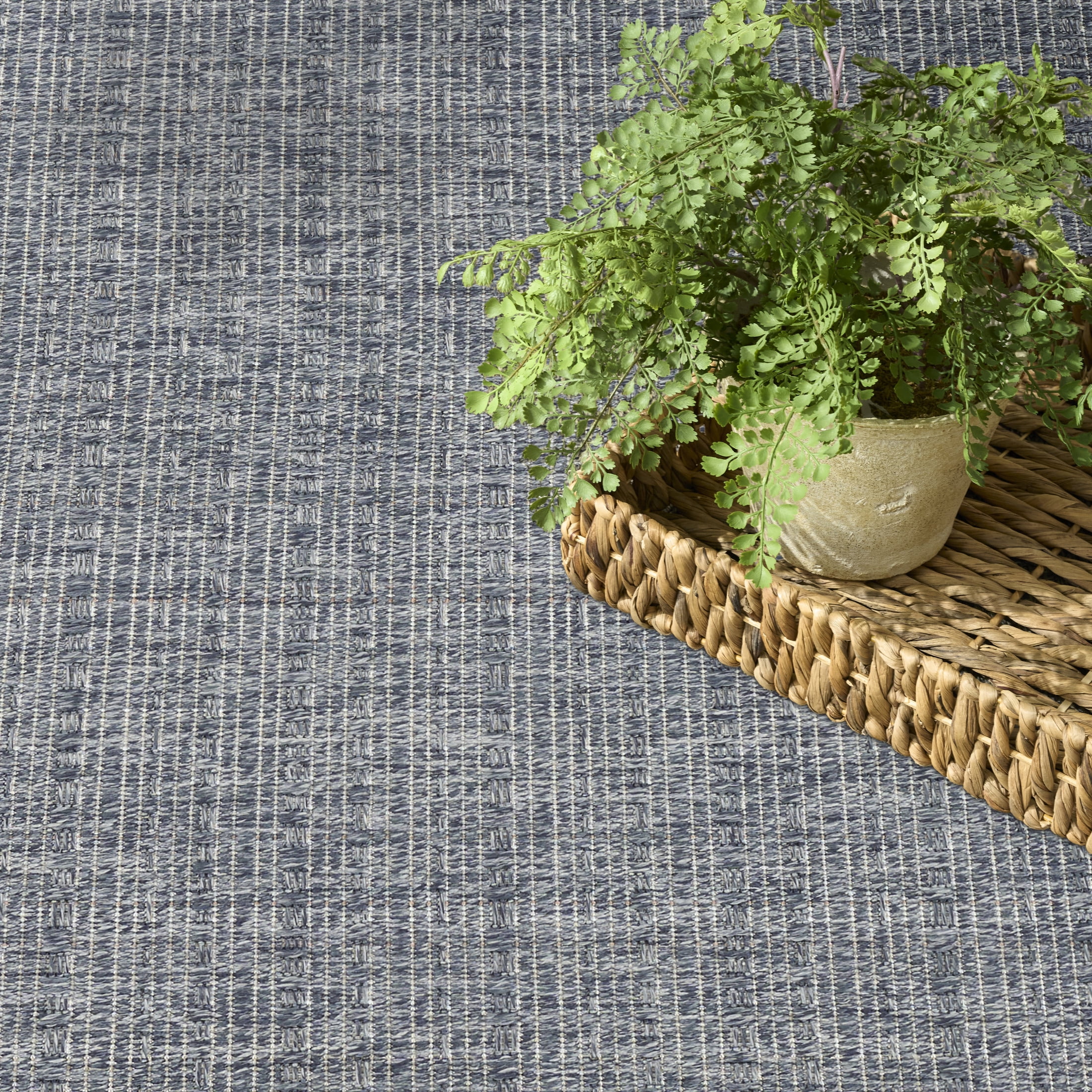 Nourison Tulum 8' x Round Denim Outdoor Rug