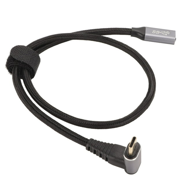 Cable de Extensión USB C, PD100W Carga ráspida de 10 Gbps 4K A 60Hz Cable de Angulo Recto en