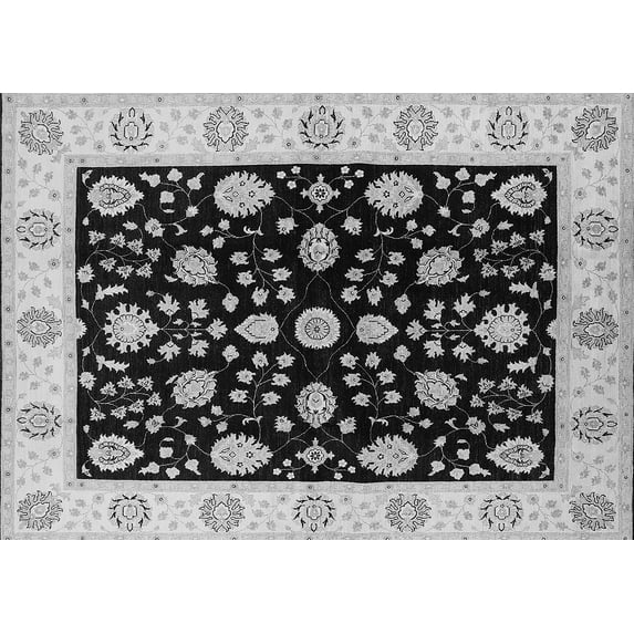 Ahgly Company Indoor Rectangle Oriental Gray Traditional Area Rugs, 7' x 9'