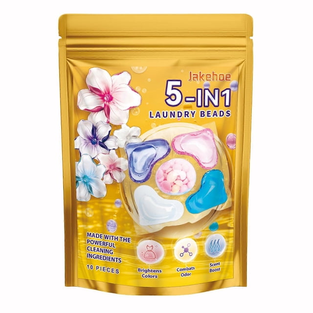 5 In 1 Laundry Pods Strong Stain Removal Long Lasting Scented for Apartments