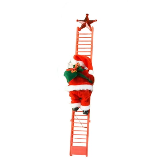 Cheapark Christmas Ladder Climbing Santa Figurine - Cute Fireplace Decor, Festive Mood-Setting Ornament for Home Indoor Holiday Ambiance