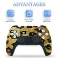 thumbnail image 4 of Skin Sticker for PS5 Slim Standard Disc Digital Edition Console and Controllers Decals for Playstation 5 (Gold Leopard Print,PS5 Slim), 4 of 5