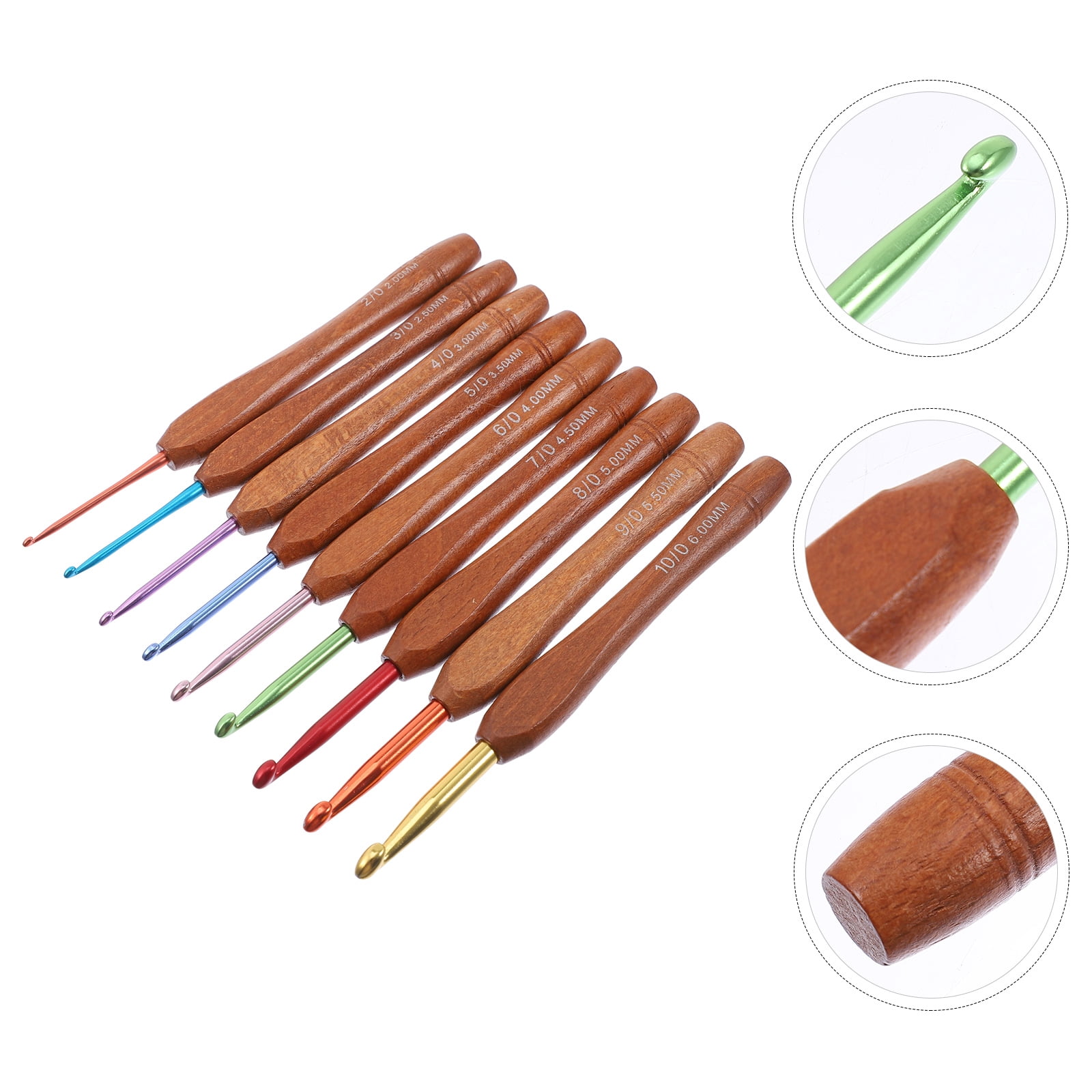 2 Pieces Crochet with Wooden Handle Sewing Machine Needles Hook