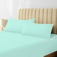 thumbnail image 2 of DNG Creations 5 Piece Zipper Sheet Set - Include (1 Elastic Fitted Sheet, 1 Base Sheet has Zipper, 1 Flat Sheet And 2 Pillowcase) 18 Inch Deep Pocket ( Stripe Aqua Blue - King ), 2 of 7