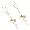 thumbnail image 1 of 2 piezas Correas de teléfono celular Flower Caqueta de llave adorna Teléfono Decoración de cordones para mujeres, 1 of 5