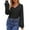 Black, variant on ATOYSOY Women's Long Sleeve Tops V Neck Lantern Sleeve Blouse Dressy Casual Ribbed Knit Tunics Loose Fall Shirts Black L