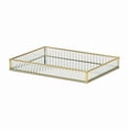 thumbnail image 2 of Veldra Gold Rectangular Fluted Glass Tray, 2 of 7